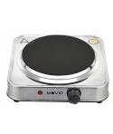 Muvip MV0644 Cocina Electrica de 1 Placa 1500W - Acero Inoxidable - 5 Niveles de Potencia - Termostato con Sistema de Seguridad