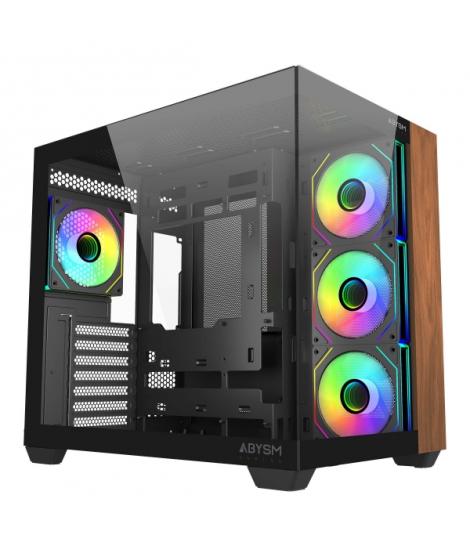 Abysm Danube Sava Nature 285B Black ARGB Caja Torre ATX, ITX, Micro ATX - Lateral y Frontal Cristal Templado - 3.5" y 2.5" - USB