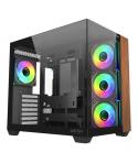 Abysm Danube Sava Nature 285B Black ARGB Caja Torre ATX, ITX, Micro ATX - Lateral y Frontal Cristal Templado - 3.5" y 2.5" - USB