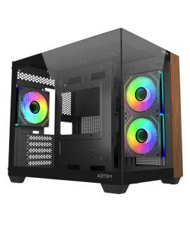 Abysm Danube Sava Nature 285C Black ARGB Caja Micro ATX, ITX - Lateral y Frontal Cristal Templado - 3.5" y 2.5" - USB-A, USB-C y