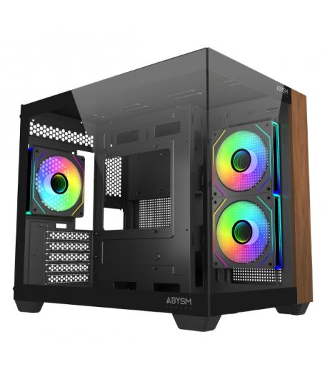 Abysm Danube Sava Nature 285C Black ARGB Caja Micro ATX, ITX - Lateral y Frontal Cristal Templado - 3.5" y 2.5" - USB-A, USB-C y