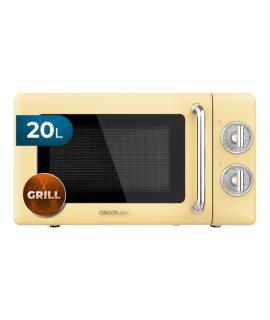 Cecotec Proclean 3110 Retro Yellow Microondas con Grill - 700W - Capacidad 20L - 6 Niveles - Estilo Vintage - Avisador Acustico 